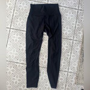 Lululemon Black High-Waisted Wunder Under Leggings 7/8 length